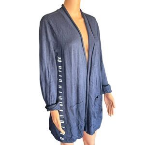 NWT Nic+Zoe Size XL Blue Cotton Cashmere Blend Open Front Cardigan